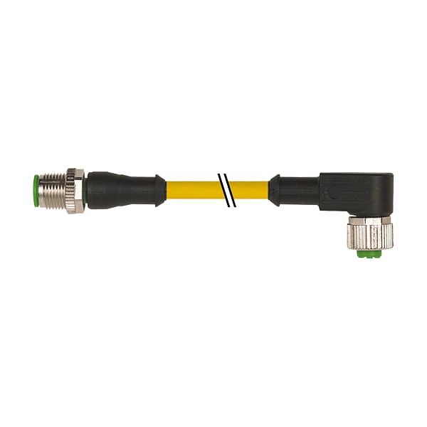 Murrelektronik M12 male 0 Degree / M12 female 90 Degree, PVC 4x0.34 ye UL/CSA 1m 7000-40121-0140100 - main